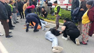 Geri manevra yapan kamyonete çarpan motosikletteki 2 kişi yaralandı