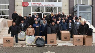 Karamanda okullara spor malzemesi desteği