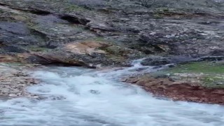 Kayalık alandan sular çıktı