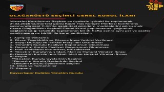Kayserisporun genel kurulu 21 Şubatta
