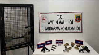 Kuşadasında ruhsatsız silah ve maymun ele geçirildi