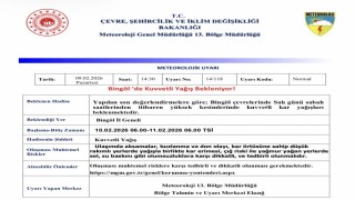 Meteorolojiden Bingöl için kuvvetli yağış uyarısı