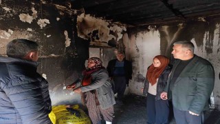 Niğdede yangın çıkan evde inceleme yapıldı