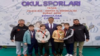 Okul sporları tenis müsabakaları Çaycumada tamamlandı