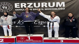 Oltulu taekwondocular Erzurumdan madalyayla döndü