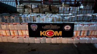 Sahte içkinin piyasaya sürüldüğü depoya baskın: 21 bin litre sahte içki ele geçirildi
