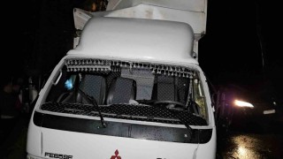 Sarıyerde seyir halindeki kamyonet yol kenarındaki ağaca çarptı