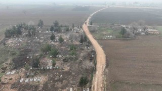 Suruçta mezarlık yolunda çalışmalar başladı