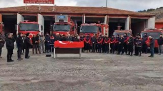 Vefat eden itfaiye personeli için cenaze töreni düzenlendi