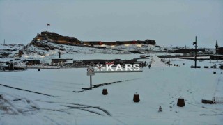 Yeniden beyaza bürünen Kars havadan görüntülendi