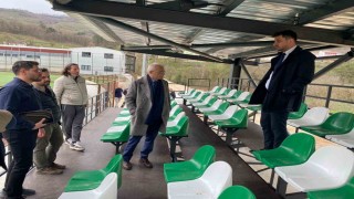 Yığılca ilçe stadında tribün çalışması devam ediyor