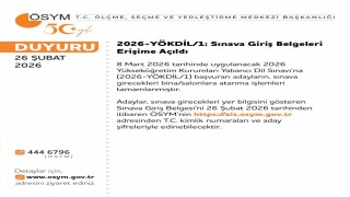 YÖKDİLe giriş belgeleri erişime açıldı