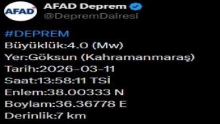 AFAD duyurdu: Kahramanmaraşta 4 büyüklüğünde deprem