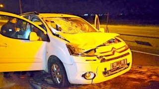 Aksarayda hafif ticari araç yayaya çarptı: 1i ağır 2 yaralı