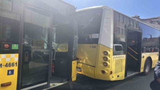Ataşehirde İETT otobüsleri çarpıştı: 1 yaralı