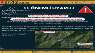 Ayvacık Kaymakamlığı: Hapan grup yolu bayrama kadar kapalı