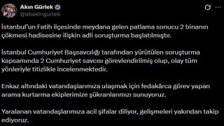 Bakan Gürlek: 2 binanın çökmesi hadisesine ilişkin adli soruşturma başlatılmıştır