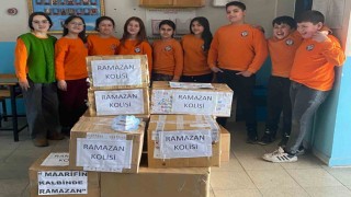 Başçayırda minik yüreklerden Ramazan kolisi