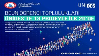 BEUN Öğrenci Toplulukları ÜNİDESte 13 projeyle ilk 20de