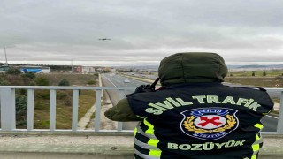 Bilecikte drone destekli trafik denetimi