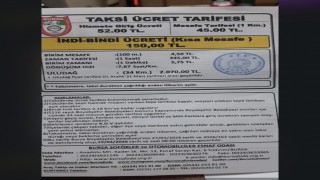 Bursada taksi ücretlerine zam: Yeni tarife belli oldu