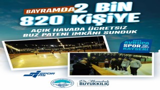 Büyükşehirin açık hava buz pateni pisti bayramda 2 bin 820 kişiye hizmet verdi