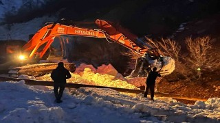 Çığ vurdu, devlet ve ilgili kurumlar çalışma başlattı, Beşağaç köyü karanlıktan kurtarıldı