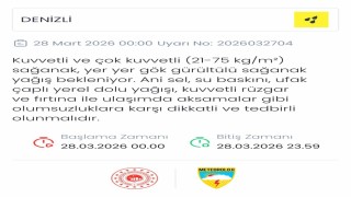 Denizli için kuvvetli sağanak uyarısı