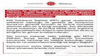 DMMden Türkiye, İngiliz MI6dan Suriye Devlet Başkanı Şaranın korumasını artırmasını istedi haberine yalanlama