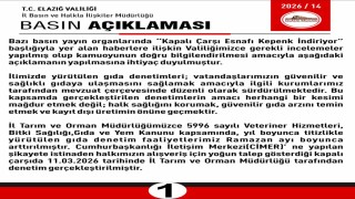 Elazığ Valiliğinden denetim açıklaması
