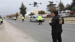 Elazığda dron destekli trafik uygulaması