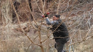 Erzurumda köylerde bahçe bakım çalışmaları başladı