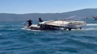 Güllük Körfezinde amatör balıkçı teknesi battı