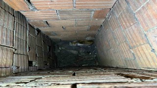 Havalandırma boşluğuna düşen kedi kurtarıldı