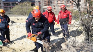 Kastamonuda AFAD ekiplerinden heyelan tatbikatı