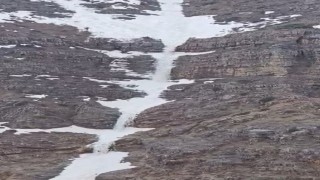 Kemaliyede kar şelalesi görüntülendi
