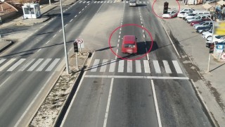 Kırşehir'de dron destekli kırmızı ışık denetimi: 26 saniyede 7 ihlal