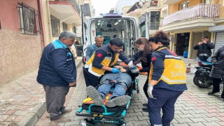 Klima motoru yerinden çıktı, işçi yere çakıldı
