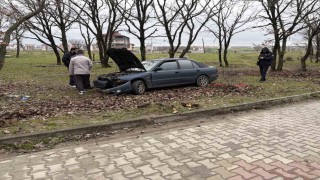 Kontrolden çıkan otomobil ağaçlık alana daldı: 1 yaralı