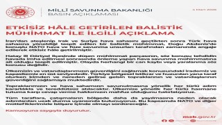 MSB: Türk hava sahasına yönelen balistik mühimmat Doğu Akdenizde etkisiz hale getirildi