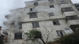 Mudanyada apartmanda yangın paniği