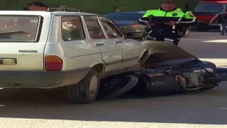 Otomobil ile motosiklet çarpıştı: 1 yaralı