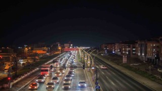 Polatlıda bayram dönüşü oluşan trafik havadan görüntülendi