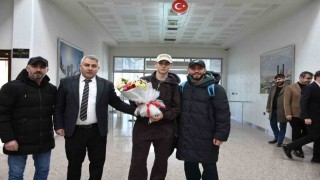 Şampiyona çiçekli karşılama