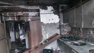 Samsunda apartman dairesi küle döndü