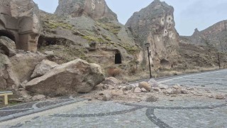 Soğanlı Vadisinde kaya koptu bölgede güvenlik önlemleri artırıldı