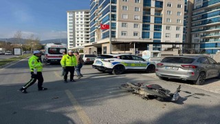 Sökede meydana gelen trafik kazasında motosiklet sürücüsü yaralandı