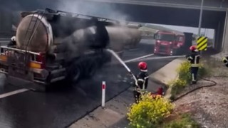 TAG Otoyolu’nda Tanker Yangınına İtfaiye Müdahale Etti