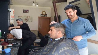 Tercanda berberlerde bayram yoğunluğu