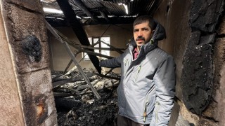 Yüksekovada çıkan yangında bir ev kullanılamaz hale geldi